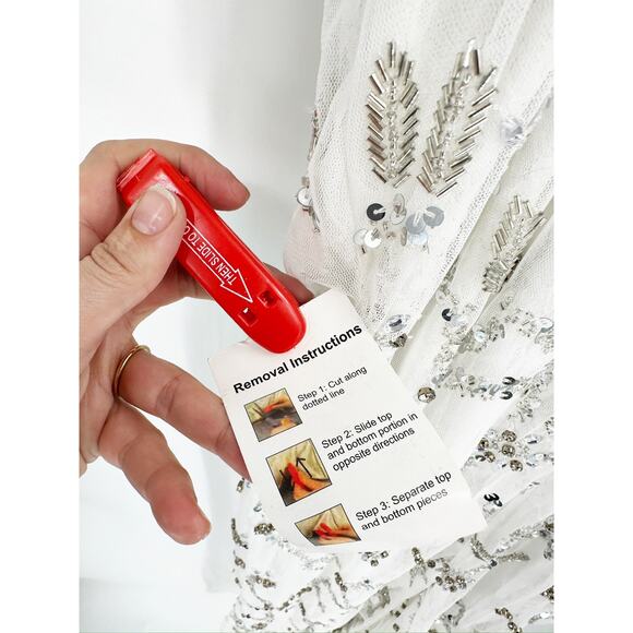 Mac Duggal 10873 White Beaded Sleeveless High Neck Cut Out Column Gown Size 10 - Picture 10 of 10